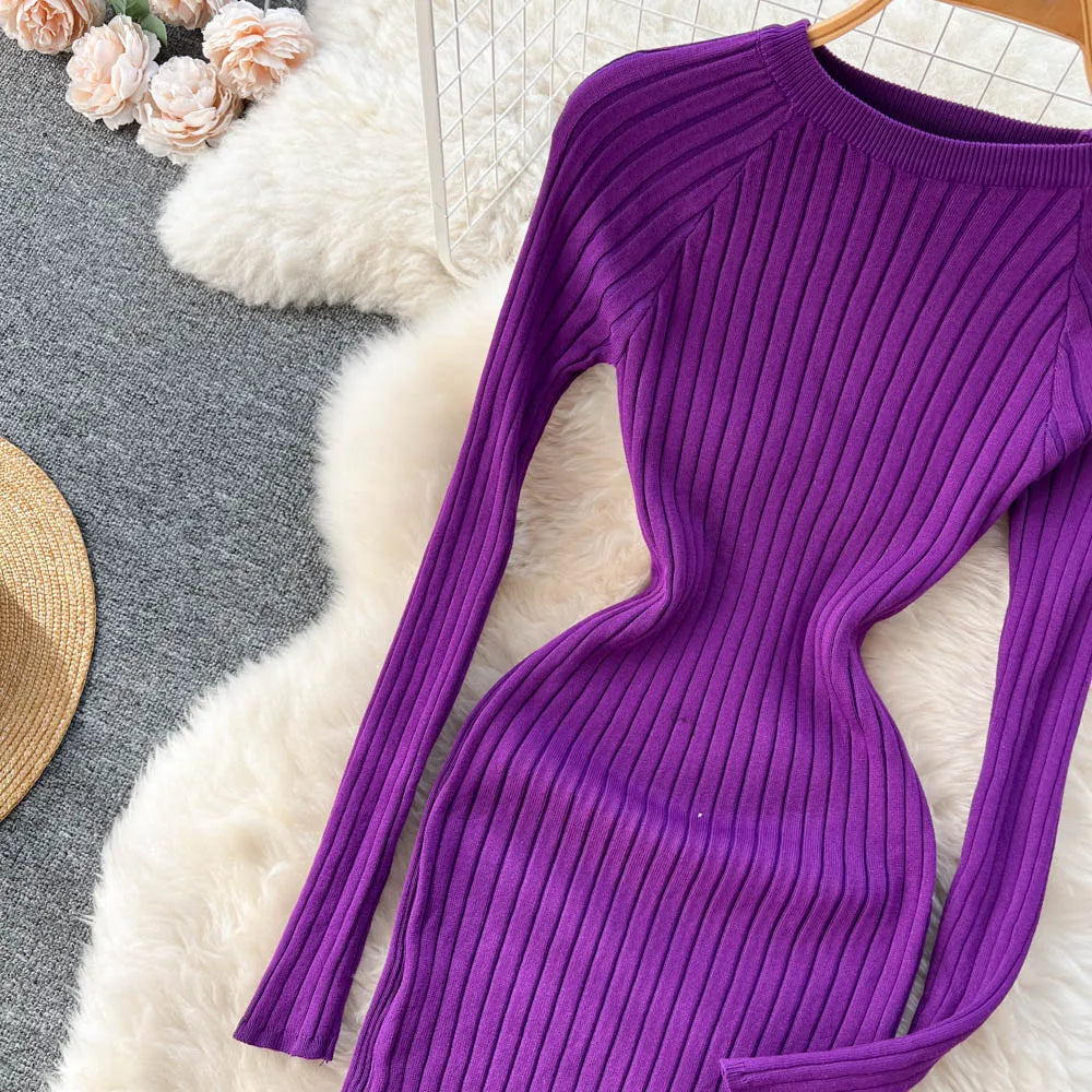 Robe Tricotée Hiver Femme