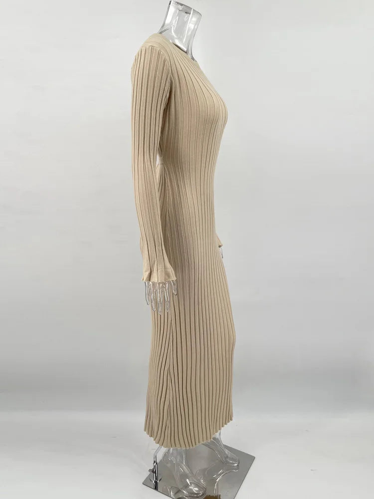 Robe Tricotée Maxi Femme