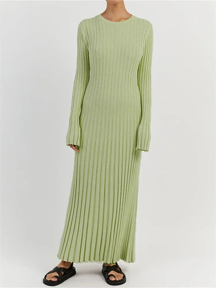 Robe Tricotée Maxi Femme