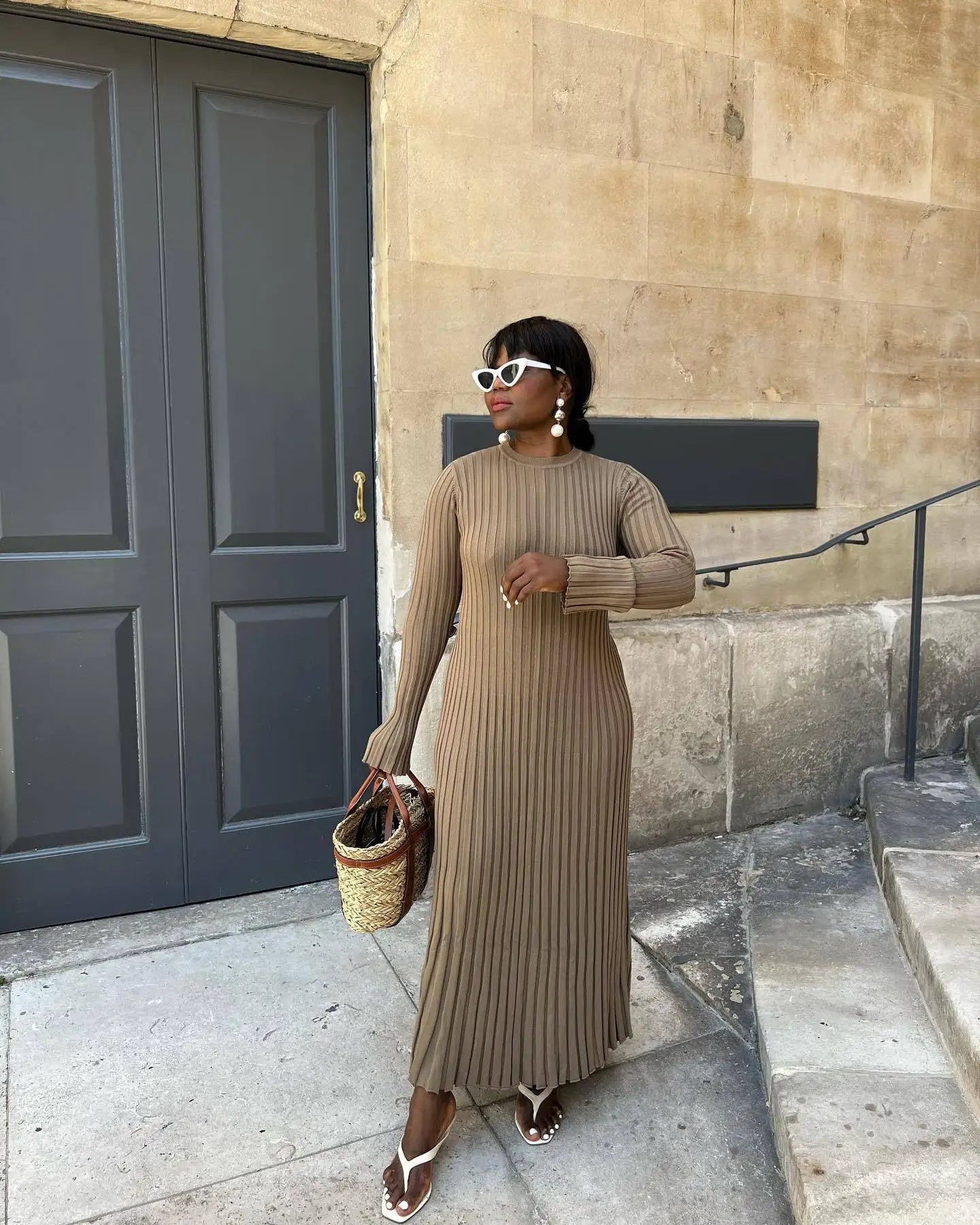 Robe Tricotée Maxi Femme