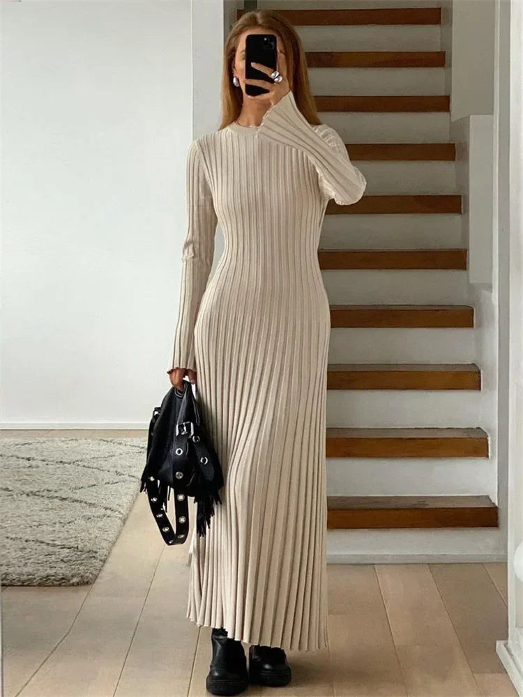 Robe Tricotée Maxi Femme