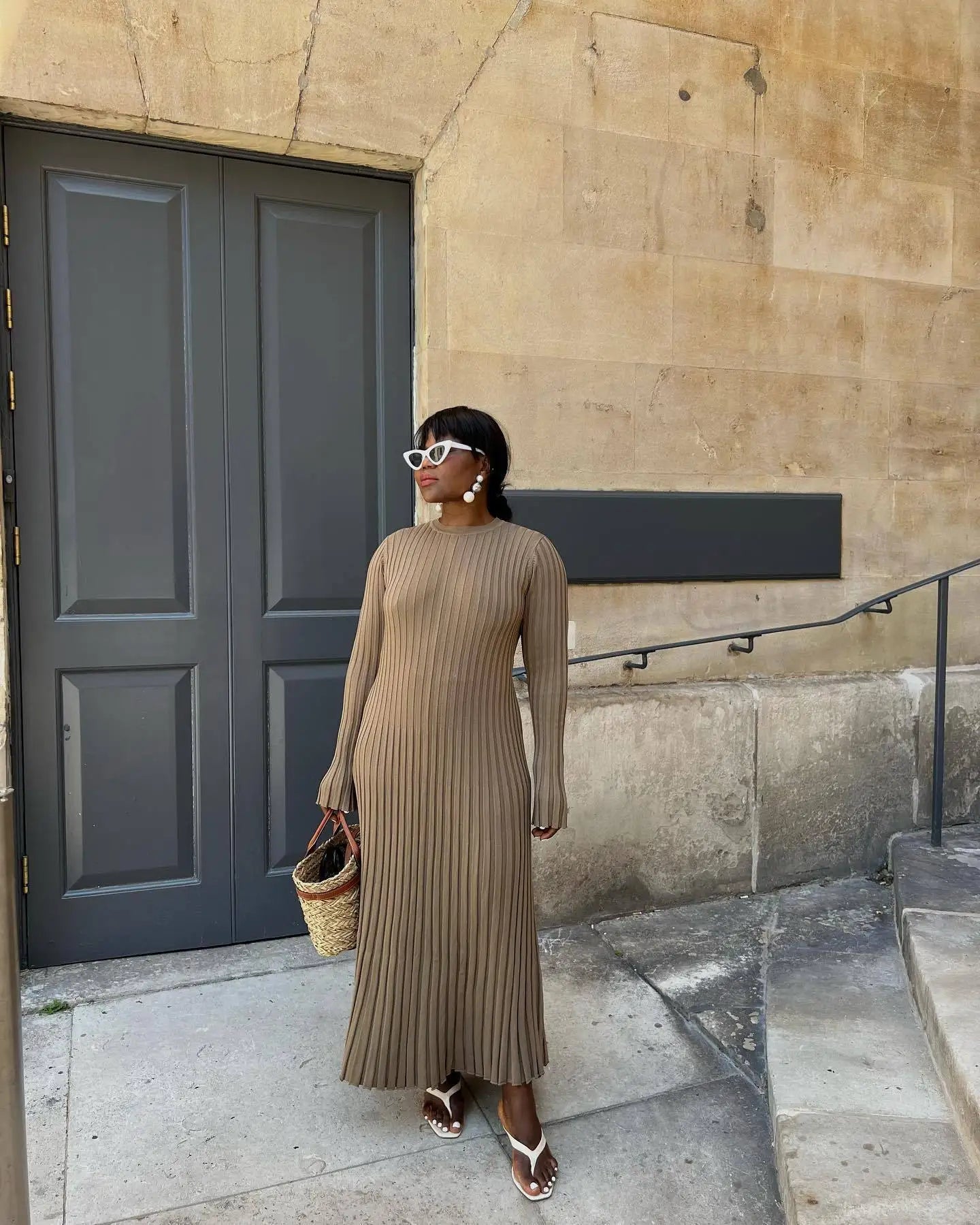 Robe Tricotée Maxi Femme