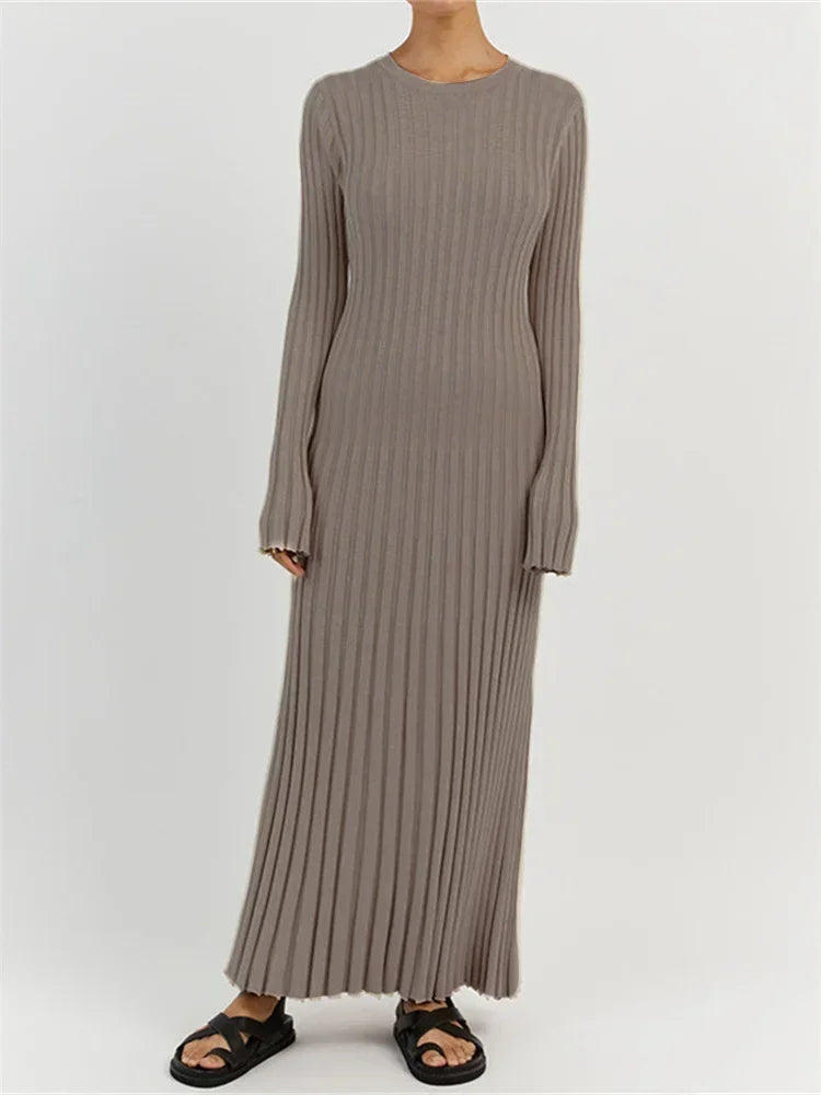 Robe Tricotée Maxi Femme