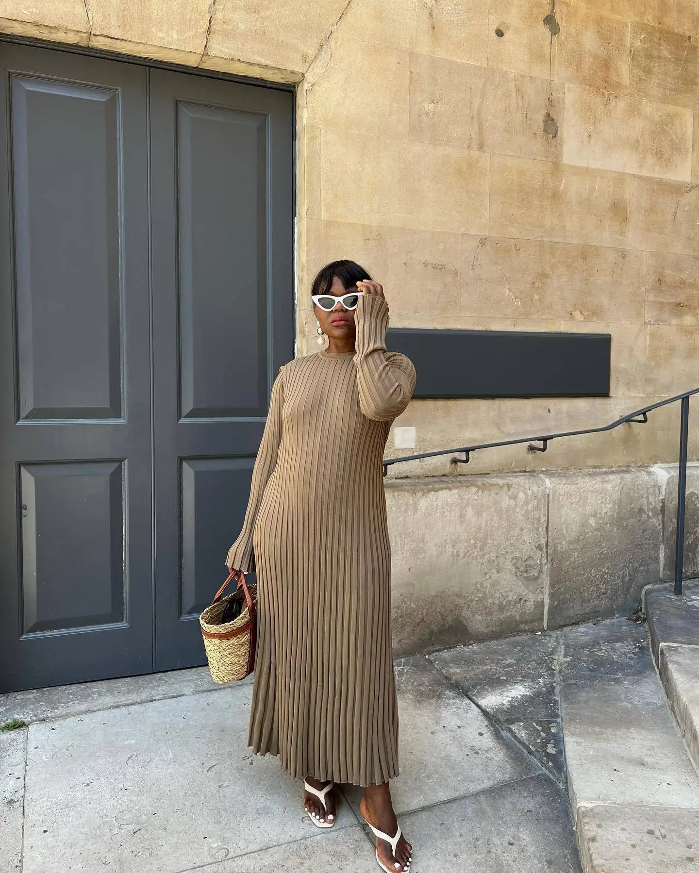 Robe Tricotée Maxi Femme