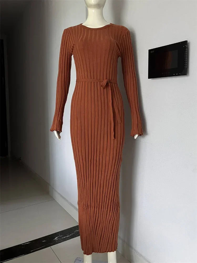 Robe Tricotée Maxi Femme