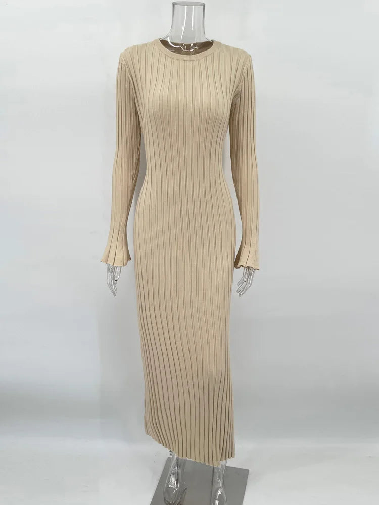 Robe Tricotée Maxi Femme