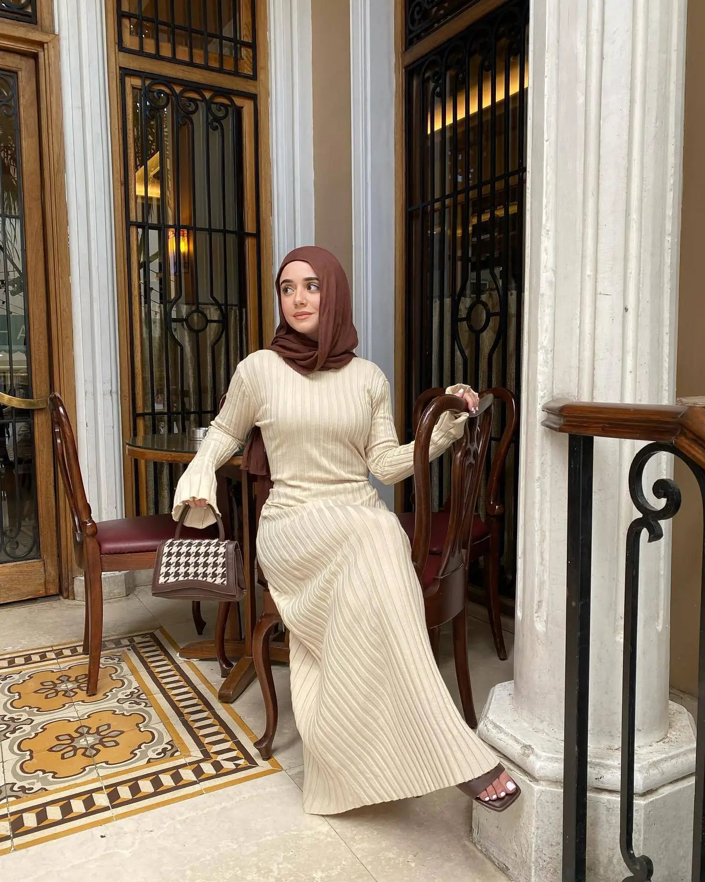 Robe Tricotée Maxi Femme