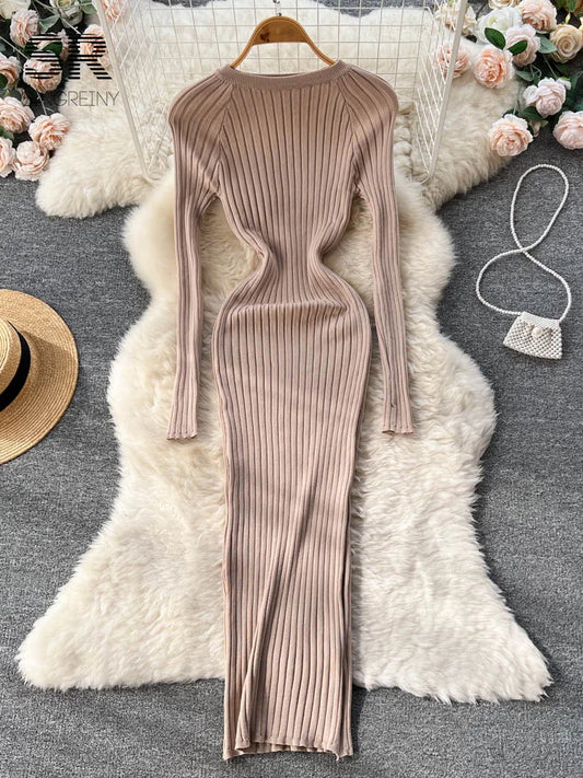 Robe Tricotée Hiver Femme