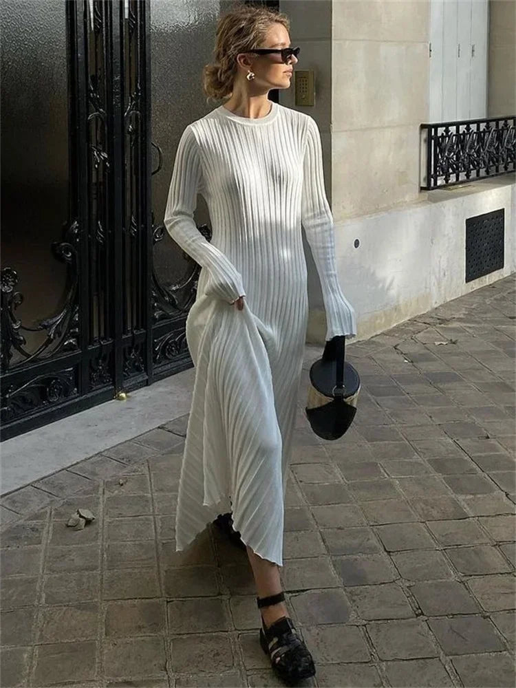 Robe Tricotée Maxi Femme