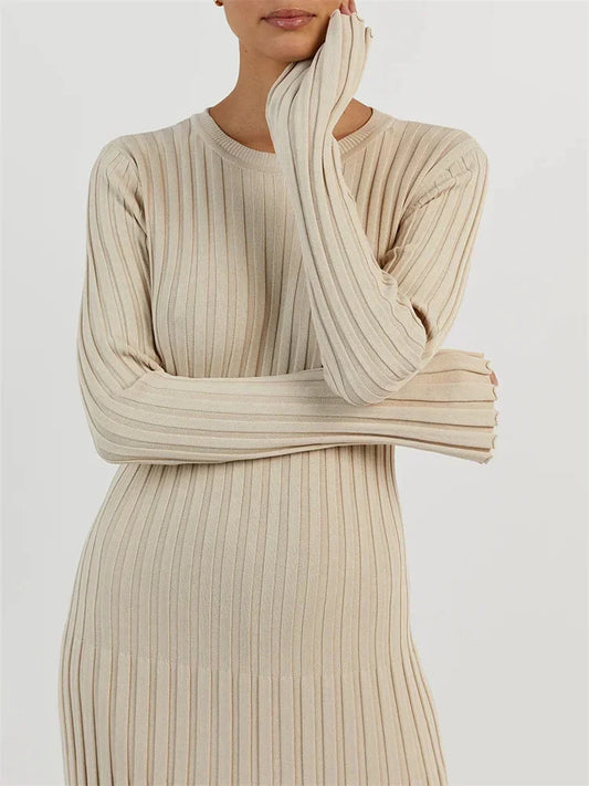 Robe Tricotée Maxi Femme