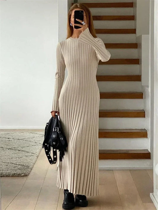 Robe Tricotée Maxi Femme