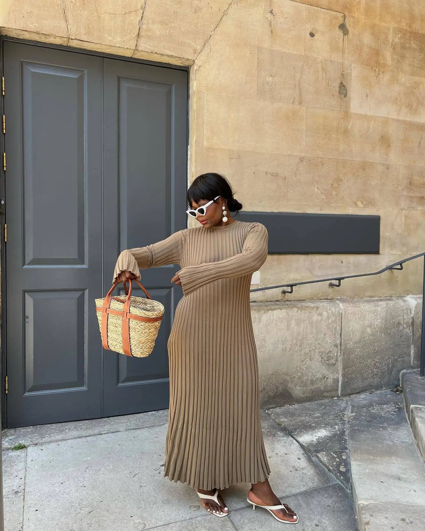 Robe Tricotée Maxi Femme