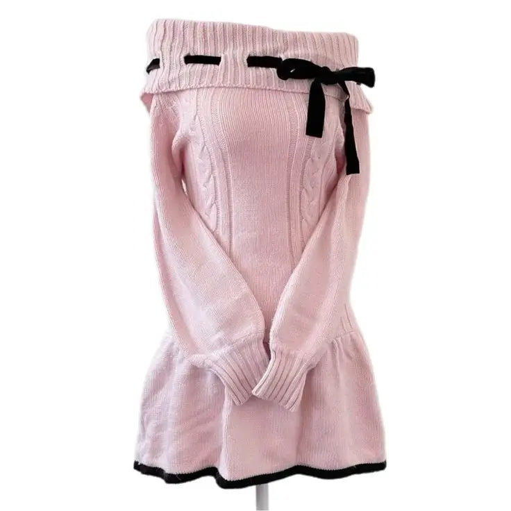 Robe Tricotée Nœud Femme