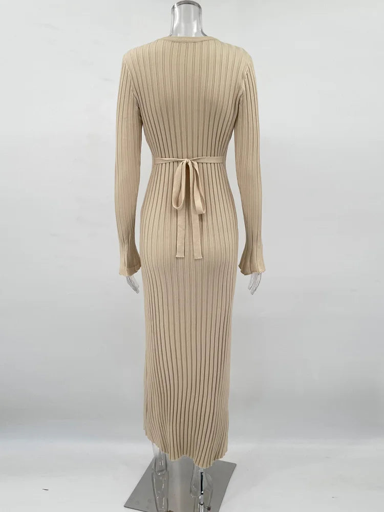 Robe Tricotée Maxi Femme