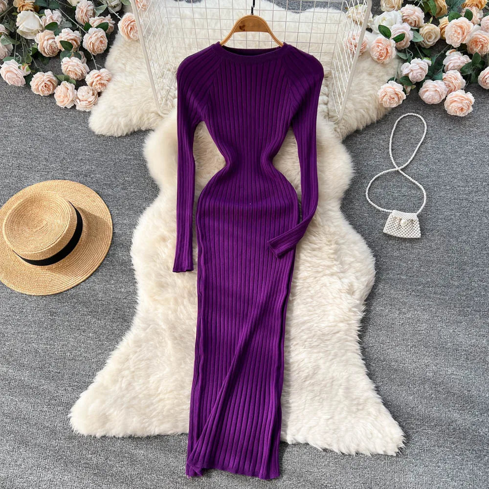 Robe Tricotée Hiver Femme